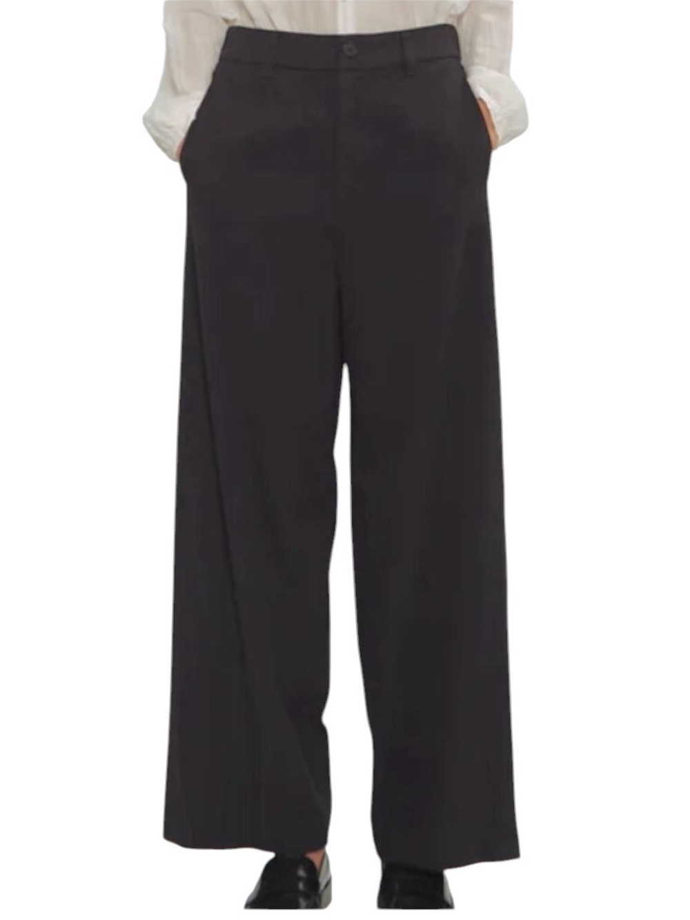 PAS DE CALAIS Tapered Straight Leg High Waist Wool Trousers